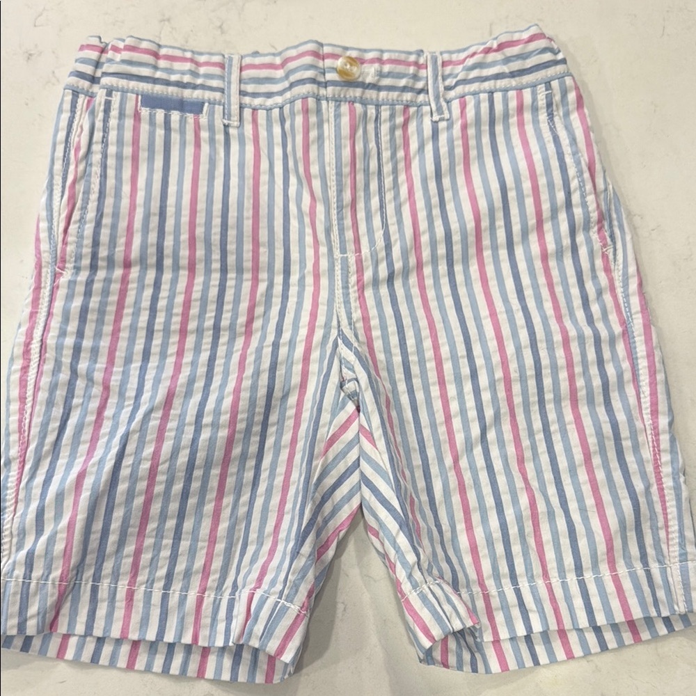 johnnie-O Blue and Pink Striped Kids Shorts